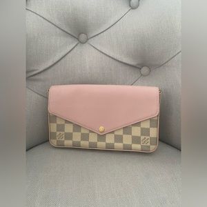 Pink and White Louis Vuitton Handbag
